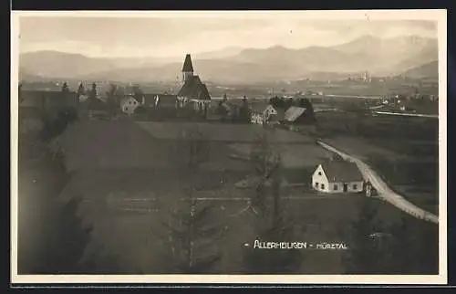 AK Allerheiligen, Ortsansicht mit Landstrasse und Bergpanorama