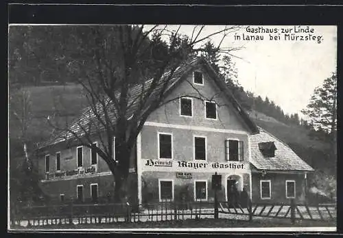 AK Mürzsteg, Gasthaus zur Linde von H. Mayer in Lanau