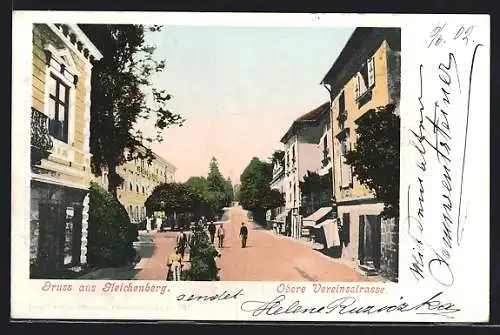 AK Gleichenberg, Obere Vereinsstrasse mit Vereins-Haus