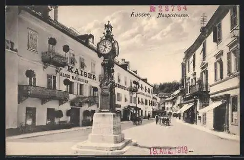 AK Bad Aussee, Hauptstrasse mit Gasthof Kaiser von Österreich