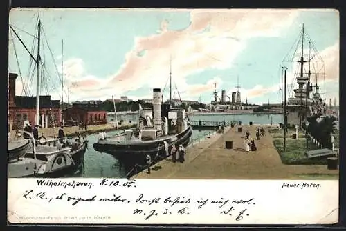 AK Wilhelmshaven, Dampfer am Neuen Hafen