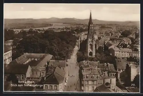 AK Bonn a. Rhein, Ortsansicht mit Blick zum Siebengebirge