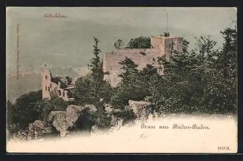 AK Baden-Baden, Die Ruine des Altschlosses