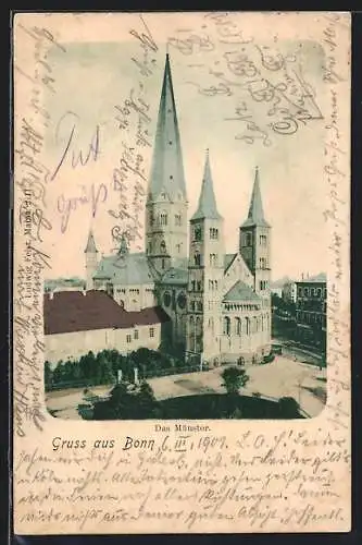 AK Bonn, Das Münster mit Vorplatz