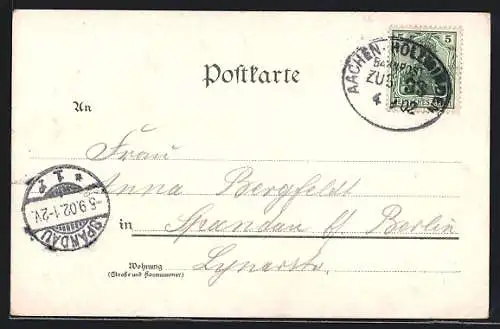 AK Bahnpoststempel Aachen-Holzminden, Zug 1933