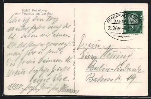 AK Bahnpoststempel Frankfurt-Basel, Zug 269