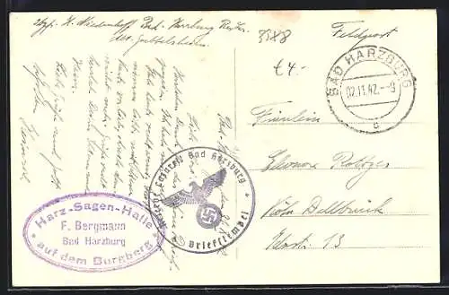 AK Lazarettstempel Reserve-Lazarett Bad Harzburg