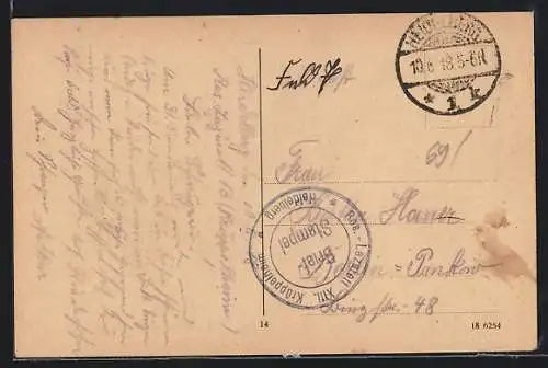 AK Lazarettstempel Res.-Lazarett XIII Krüppelheim Heidelberg