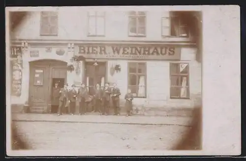 Foto-AK Wien, Bier- & Wein-Haus Karl Semmelmayer, Mariannengasse 30