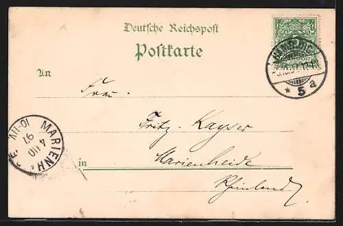 Lithographie Hamburg, 9. Deutscher Philatelistentag 1897, Hafen, Alster Arkaden