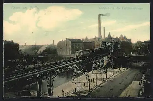 AK Berlin-Kreuzberg, Hochbahn in der Trebbinerstrasse