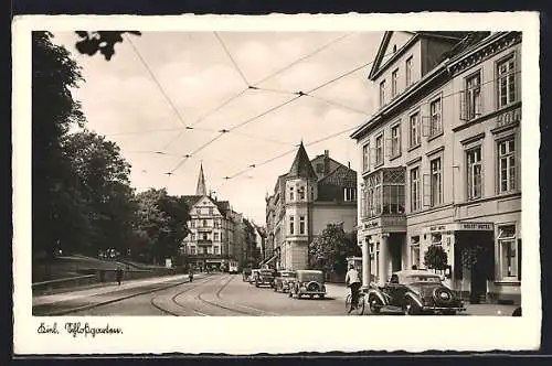 AK Kiel, Schlossgarten mit Holst's Hotel