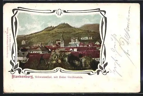 AK Blankenburg, Schwarzathal mit Ruine Greifenstein