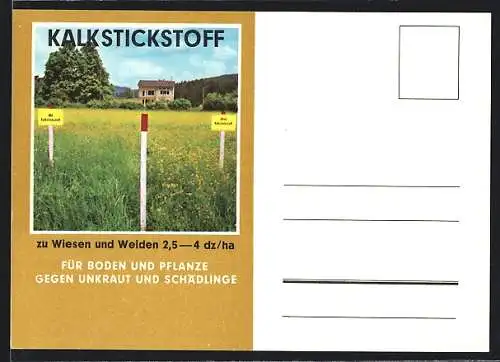 AK Visualisierung des Effekts von Kalkstickstoff an einer Wiese, Reklame