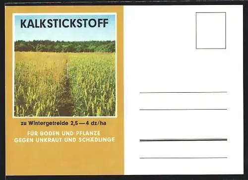 AK Visualisierung des Effekts von Kalkstickstoff auf den Anbau von Wintergetreide, Reklame