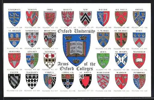AK Oxford, Arms of the Oxford Colleges, Studentenwappen