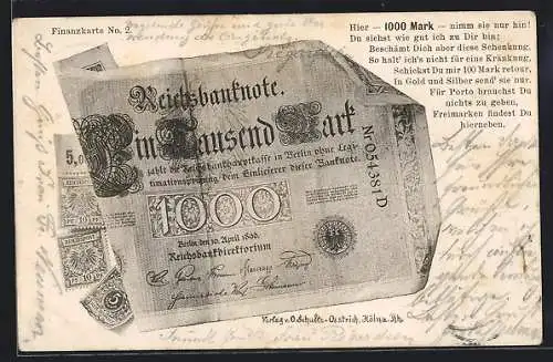 AK Geldschein Reichsbanknote 1000 Mark