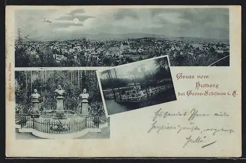 AK Gross-Schönau i. S., Generalansicht, am Ehrenmal