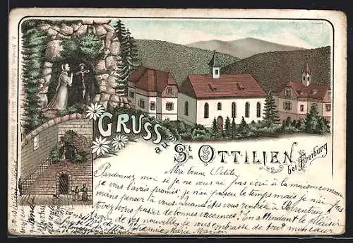 Lithographie Eresing, Erzabtei St. Ottilien