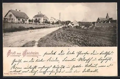 AK Kaisheim, Strassenpartie mit Kirche