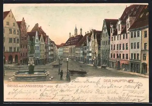 AK Landsberg a. Lech, Partie am Hauptplatz