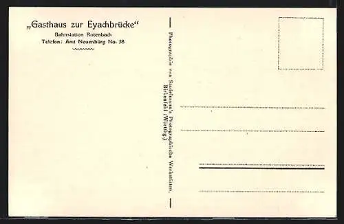 AK Neuenbürg / Enz, Gasthaus zur Eyachbrücke