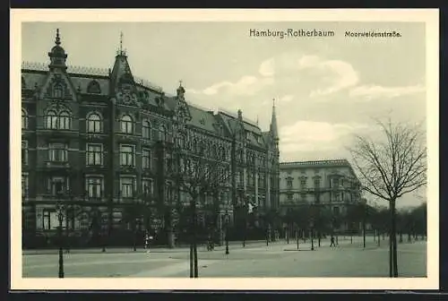 AK Hamburg-Rotherbaum, Gebäudepartie in der Moorweidenstrasse