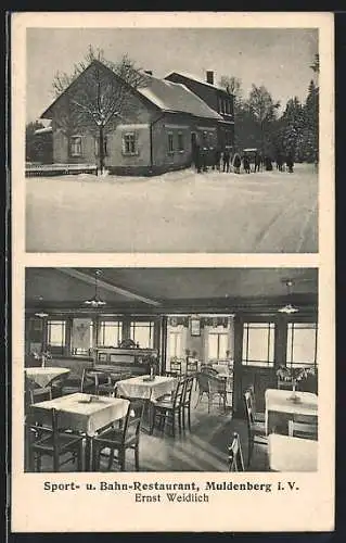 AK Muldenberg i. V., Sport- und Bahn-Restaurant von Ernst Weidlich