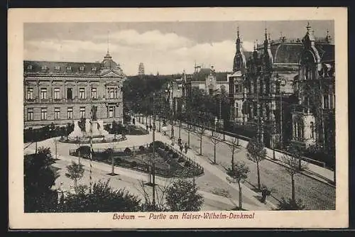 AK Bochum, Partie am Kaiser Wilhelm-Denkmal