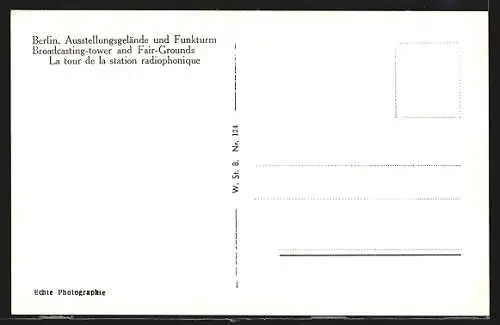 AK Berlin, Ausstellungsgelände und Funkturm mit Passanten