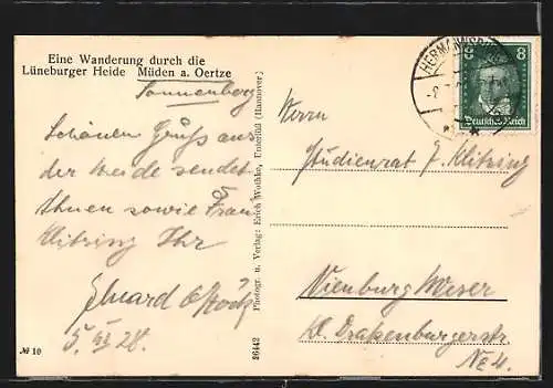 AK Müden / Örtze, Ortsansicht, Teichpartie