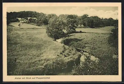 AK Poppenbüttel /Hamburg, Alster mit Blick auf Poppenbüttel