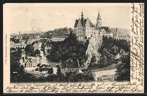 AK Sigmaringen, Blick auf das Schloss