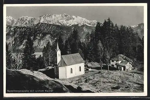 AK Kiefersfelden, Kapelle Nusselberg mit wildem Kaiser