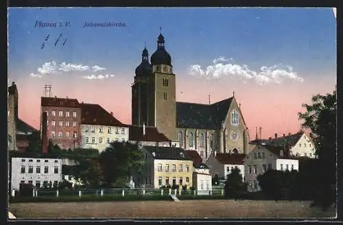 AK Plauen / Vogtland, Johanniskirche, Aussenansicht