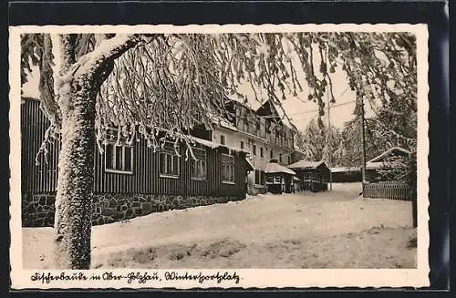 AK Holzhau /Erzgeb., Fischerbaude Ober-Holzau im Winter