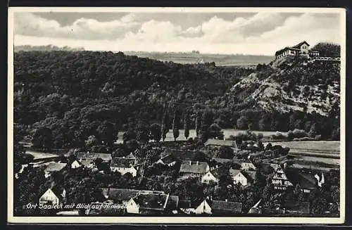 AK Saaleck / Saale, Panorama mit Blick auf Gasthaus Himmelreich