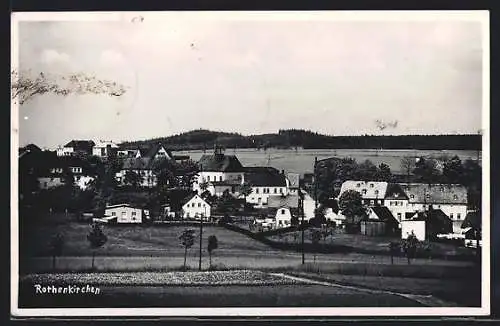 AK Rothenkirchen / Vogtl., Teilansicht des Ortes mit Umgebung