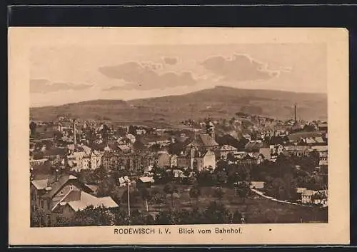 AK Rodewisch i. V., Blick vom Bahnhof auf den Ort