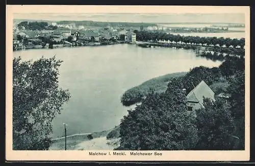AK Malchow i. Meckl., Blick auf Malchower See u. Ortschaft