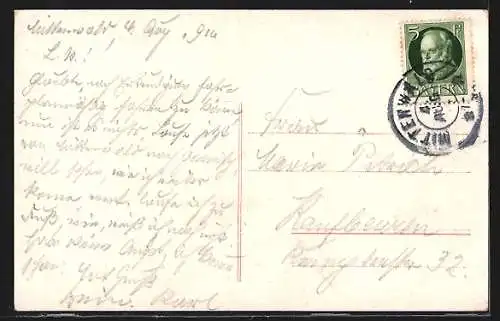 AK Mittenwald im bayrischen Hochgebirge, Teilansicht mit Vierersp., Karwendelspitze und Gerberkreuz