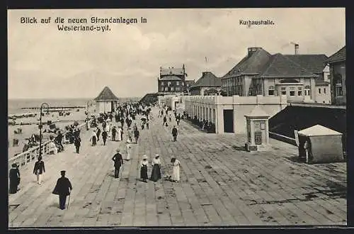 AK Westerland /Sylt, Blick auf die neuen Strandanlagen mit Kurhaushalle