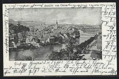 AK Kempten / Bayern, Ansicht mit Kirche von Osten