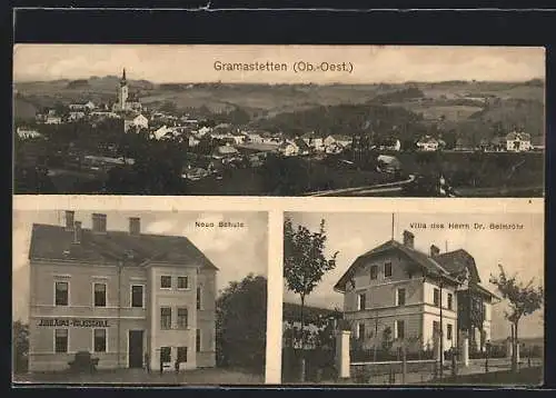 AK Gramastetten, Villa des Herrn Dr. Belmrohr, Neue Schule