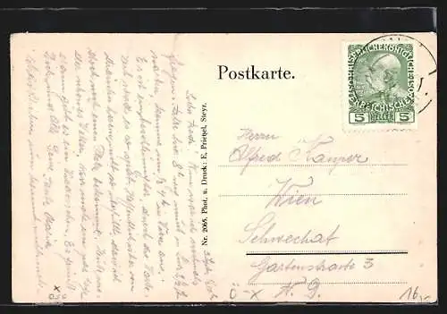 AK Pfarrkirchen, Gasthof Johann Blauensteiner mit Innenansicht und Terrasse