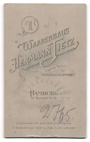 Fotografie Hermann Tietz, Hamburg, Gr. Burstah 12 /14, Bürgerliches Paar mit Anzug und karierter Bluse