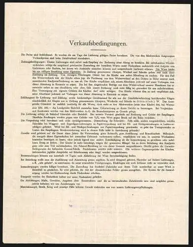 Rechnung Gütersloh 1931, Mielewerke AG, Gesamtansicht der Hauptfabrik und weitere Niederlassungen