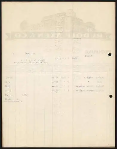 Rechnung Bremen 1929, Rudolf Axen & Co., Tabakfabrikate, Darstellung der Betriebsstelle