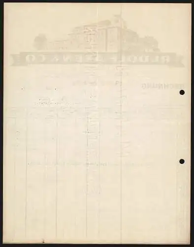 Rechnung Bremen 1929, Rudolf Axen & Co., Tabakfabrikate, Darstellung der Geschäftsstelle