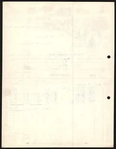 Rechnung Dillenburg 1929, Joh. Dan. Haas AG, Tabak-Fabrikate, Ansicht von fünf Betriebsstellen, Schutzmarke